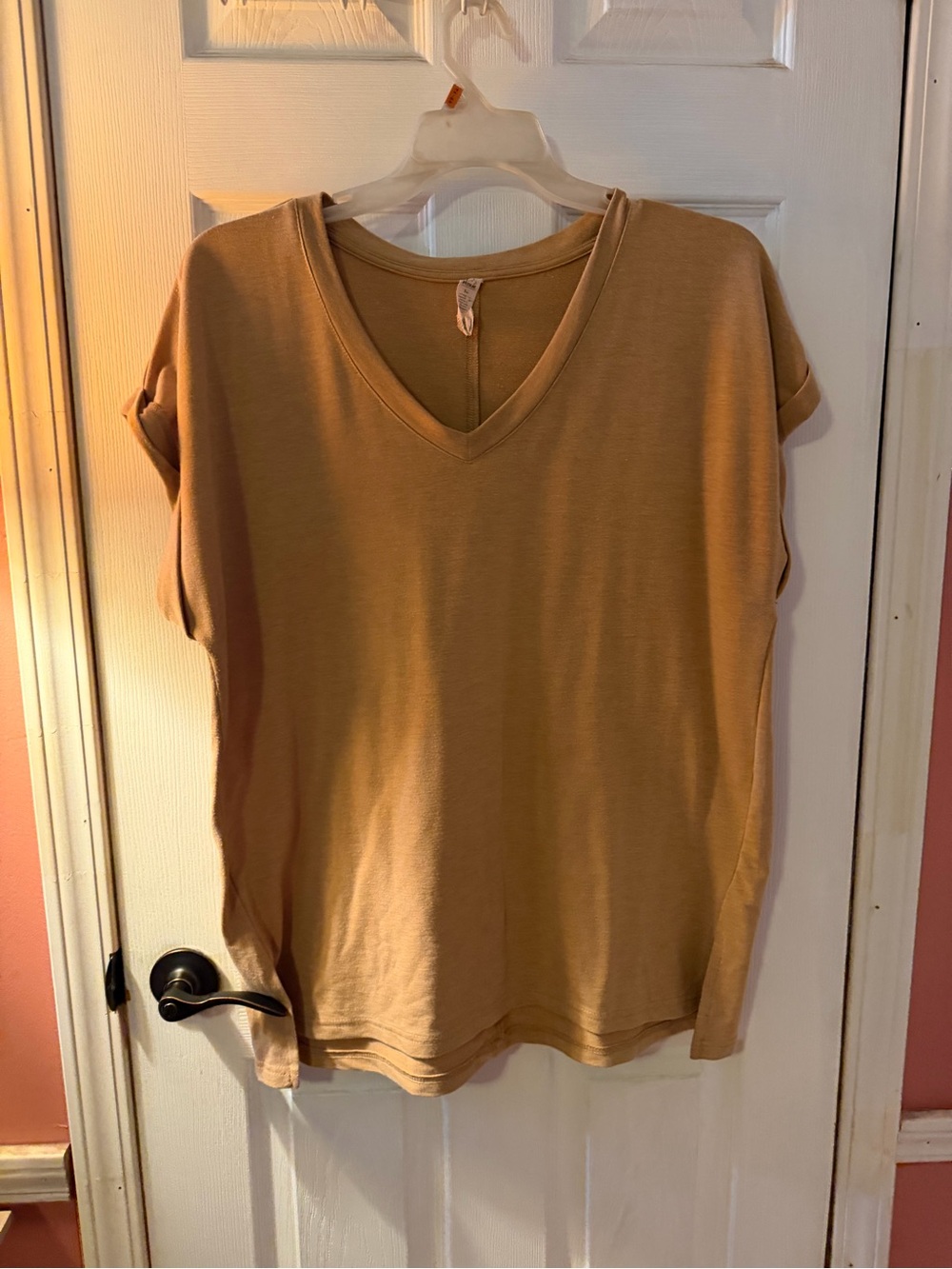 (Sale $5) Everyday V-Neck Short Sleeve Top - gold